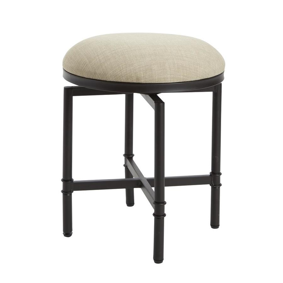 Cheyenne Products 18 In H Oil Rubbed Bronze And Linen Round Makeup Vanity Stool In The Makeup Vanity Stools Department At Lowes Com