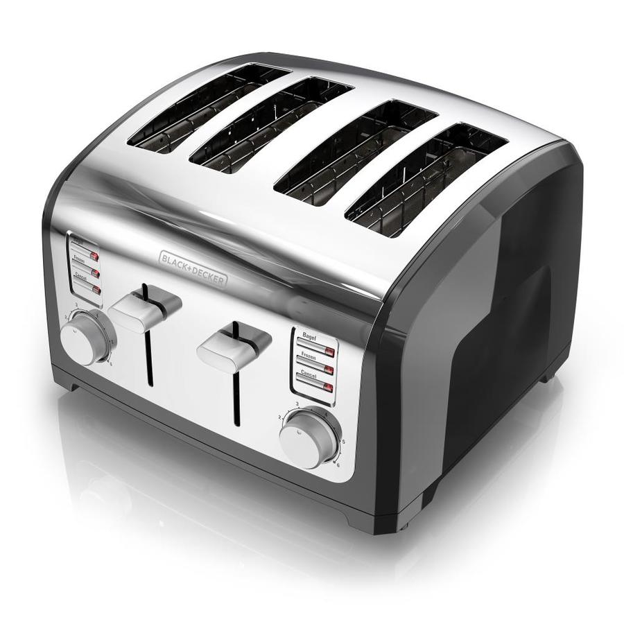 BLACK+DECKER 4-Slice Black 1500-Watt Toaster In The Toasters Department ...