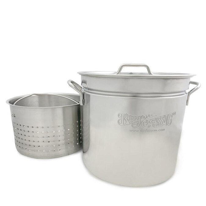 Bayou Classic 36-Quart Stainless Steel Stock Pot Basket(s) Included in Stainless Steel Pots Near Me