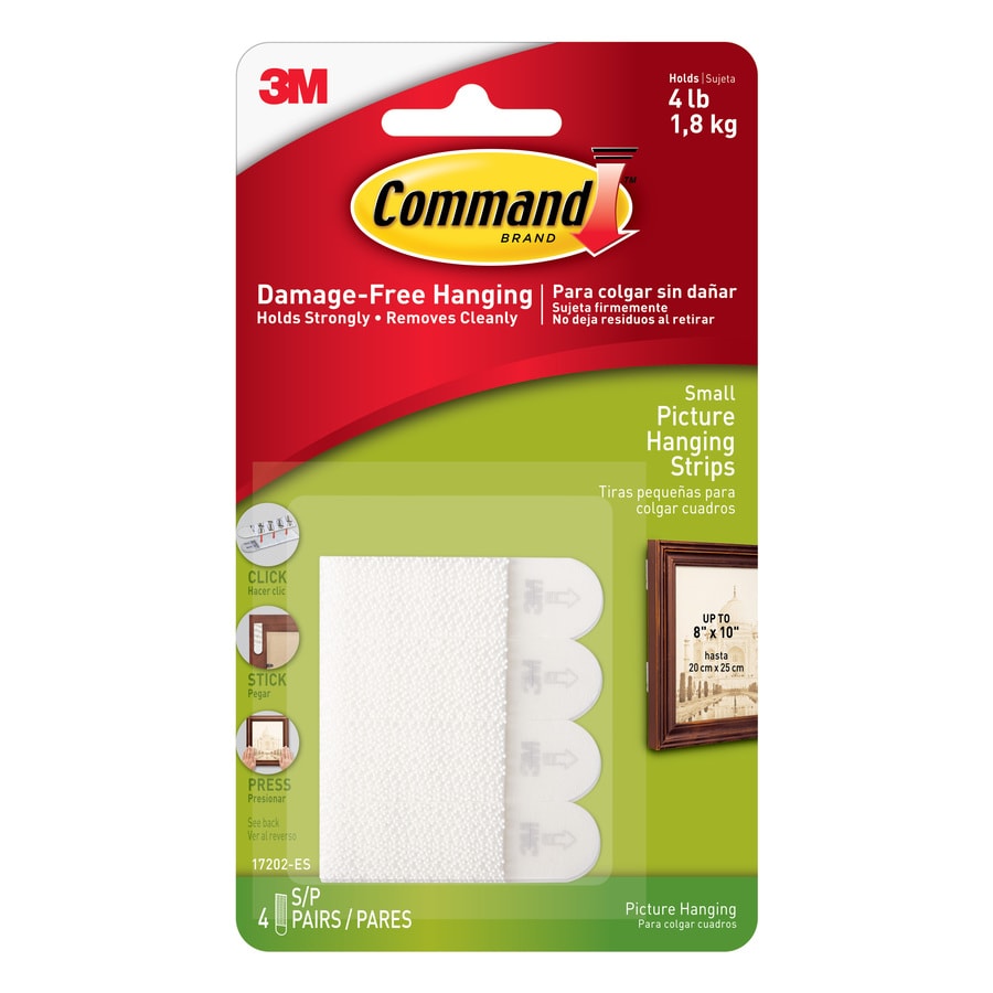 3M Command Strips Self Adhesive Picture Frame Hanging Strips BLACK  WHITE LARGE