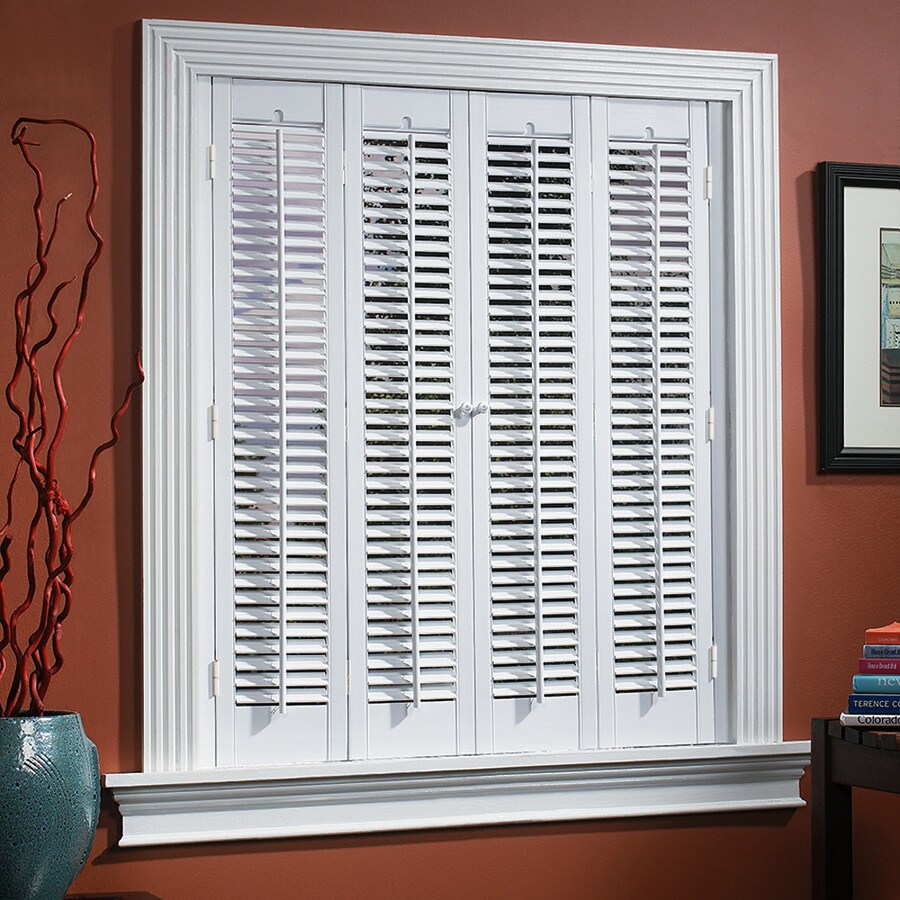 allen + roth 35in to 37in W x 36in L Colonial White Faux Wood Interior Shutter in the