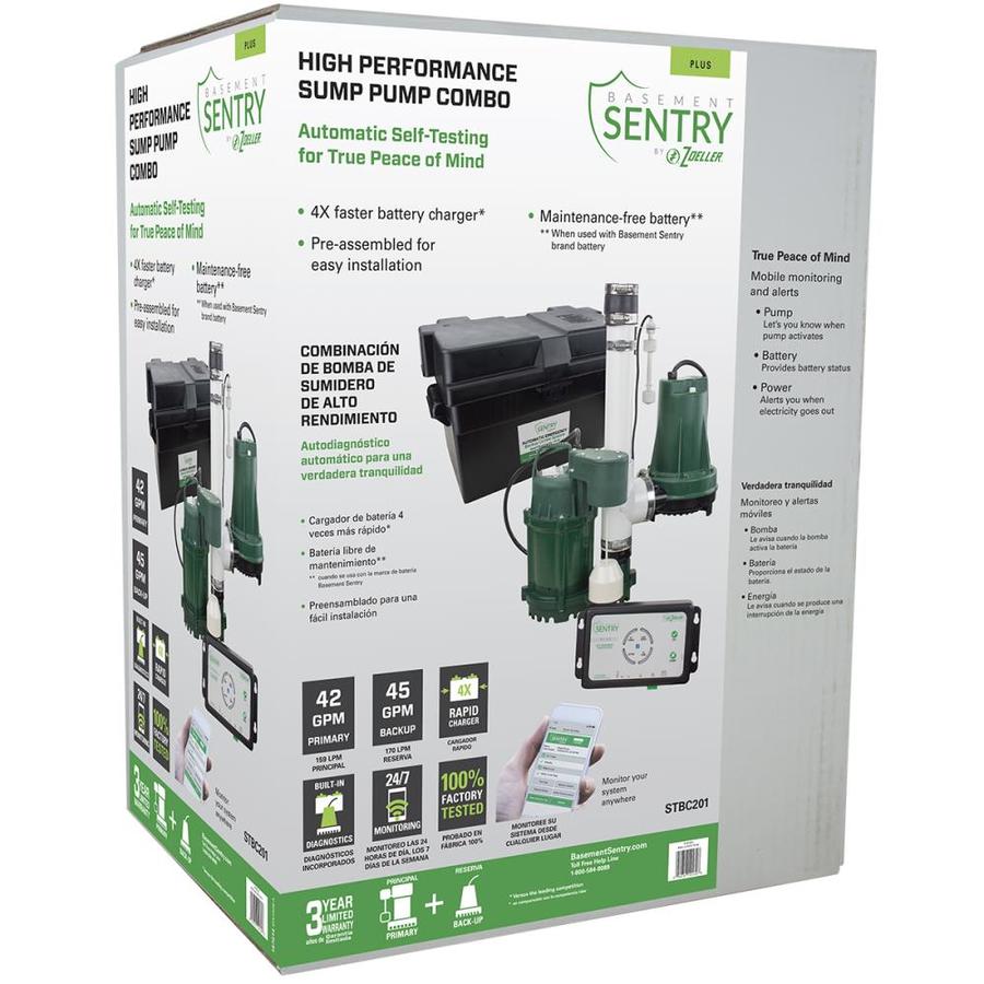 Zoeller Zoeller Basement Sentry Battery Backup Combo Plus In The Water Pumps Department At 2668