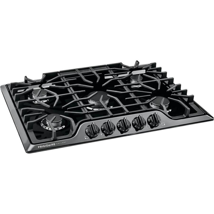 Frigidaire Gallery 30in 5 Burners Black Gas Cooktop in the Gas