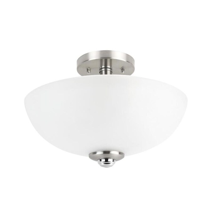 Globe Electric Hudson 13 In Brushed Nickel Modern Contemporary - Globe Electric Flush Mount Ceiling Light Globe Electric Hudson 13 In Brushed Nickel Modern Contemporary - Globe Electric Flush Mount Ceiling Light