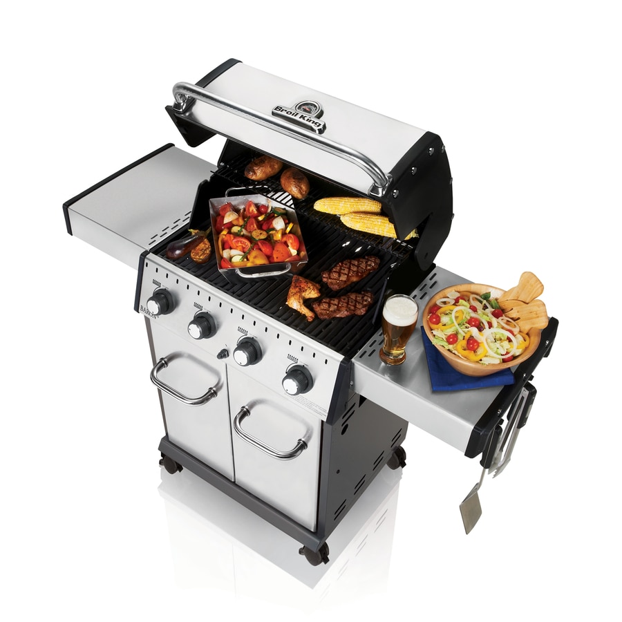 Broil King Baron S420 Stainless Steel 4-Burner Natural Gas Grill In The ...