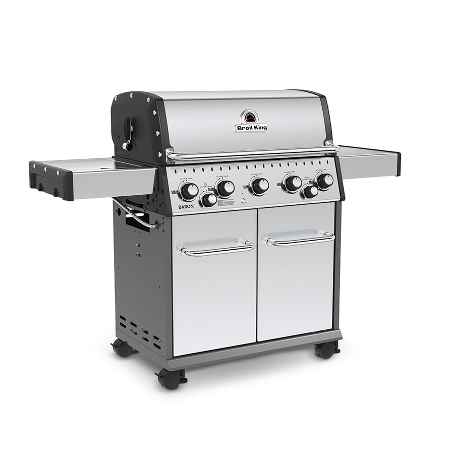 Broil King Baron S590 Stainless Steel 5-Burner Natural Gas Grill With 1 ...