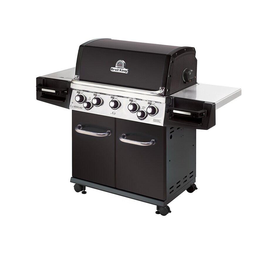 Broil King Regal 590 Pro Black 5-Burner Natural Gas Grill With 1 Side ...