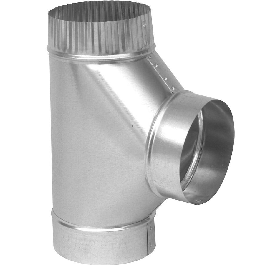 Imperial 4 In Dia X 4 In Dia X 4 In Dia X 9 In L Crimped Galvanized Steel Full Flow Duct Tee In 