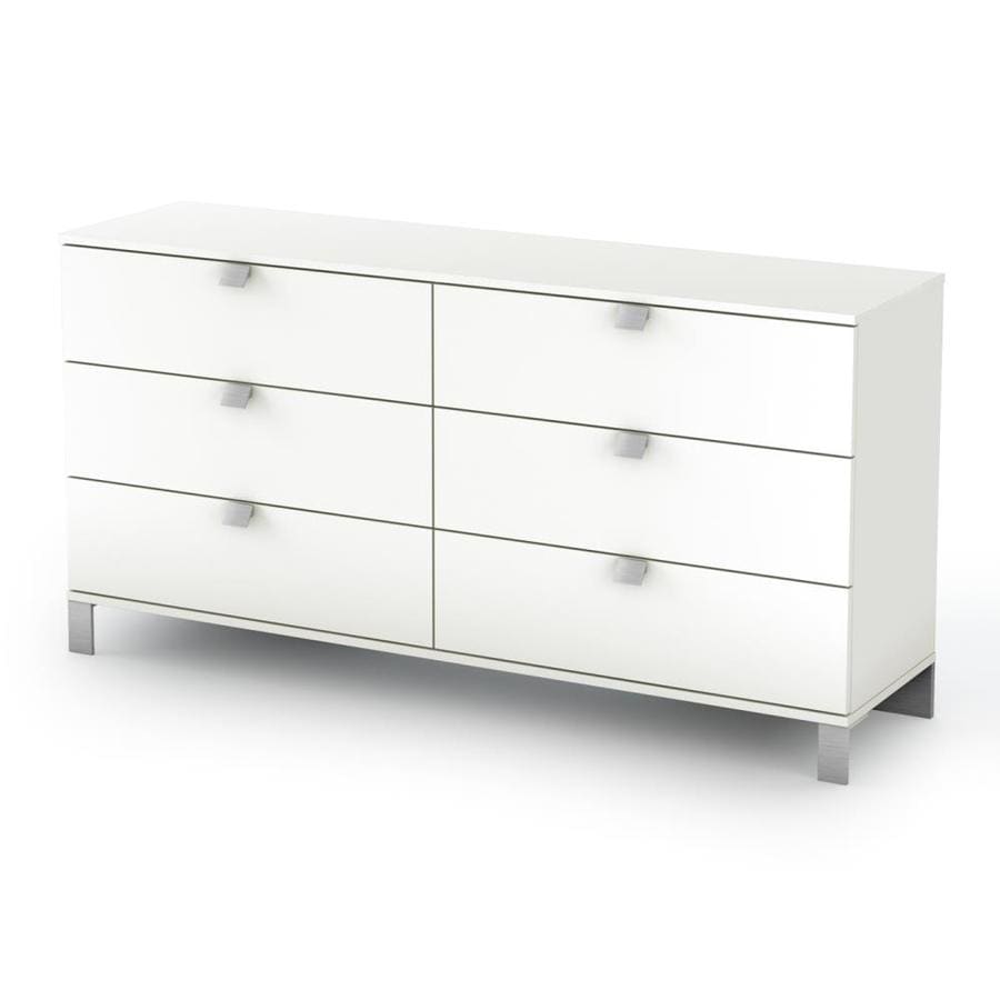 South Shore Furniture Sparkling Pure White 6 Drawer Dresser In The Dressers Department At Lowes Com