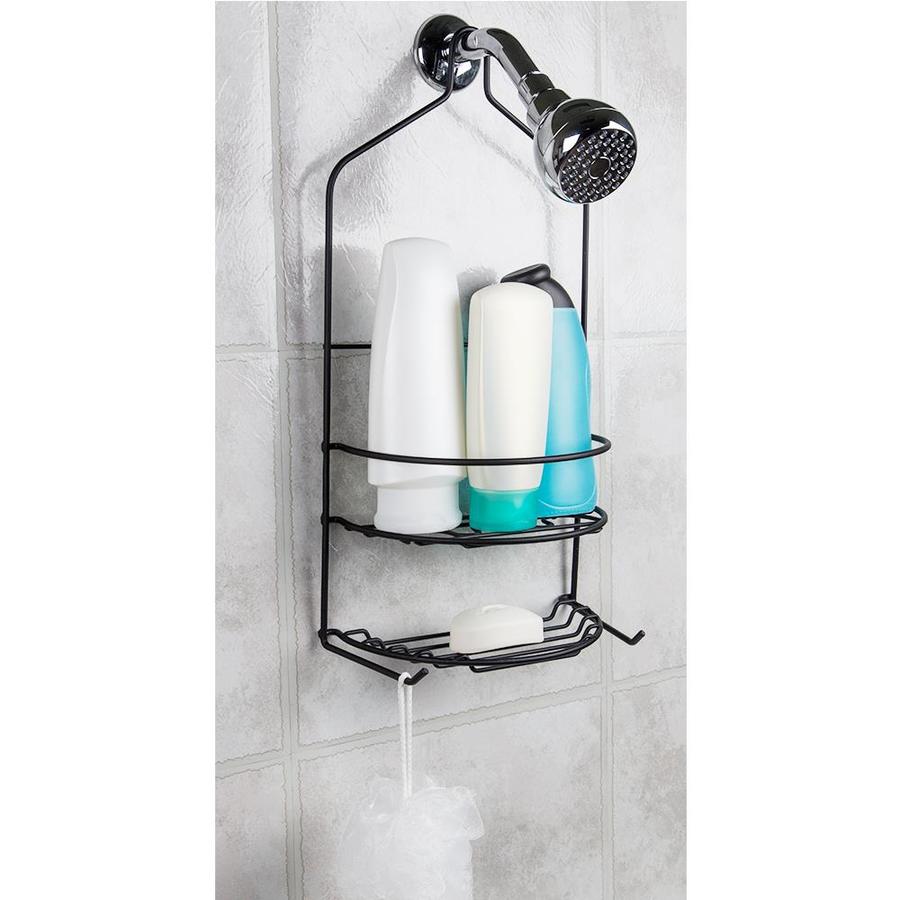 Style Selections 18.31in H Steel Black Hanging Shower Caddy in the