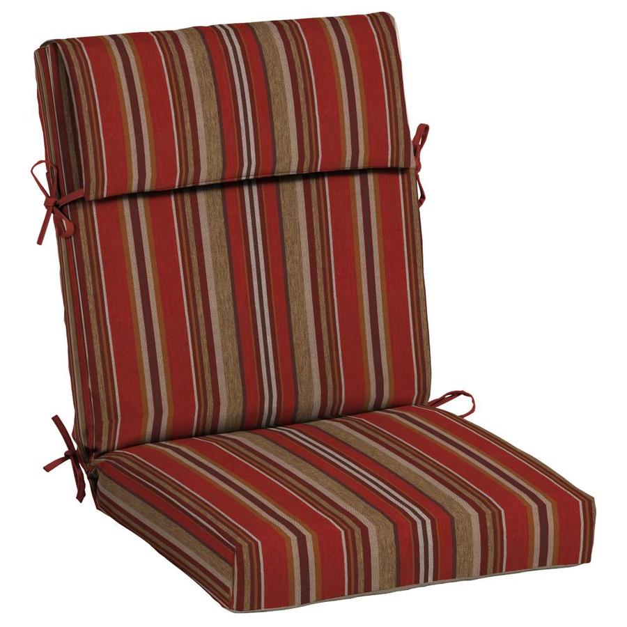 allen + roth Neverwet 1Piece Priscilla Stripe Red High Back Patio Chair Cushion in the Patio