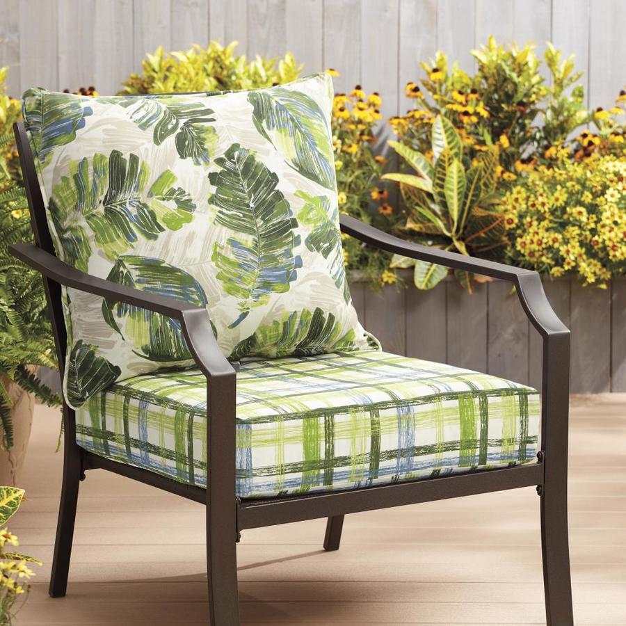 Garden Treasures 2-Piece Palm Leaf Deep Seat Patio Chair Cushion in the