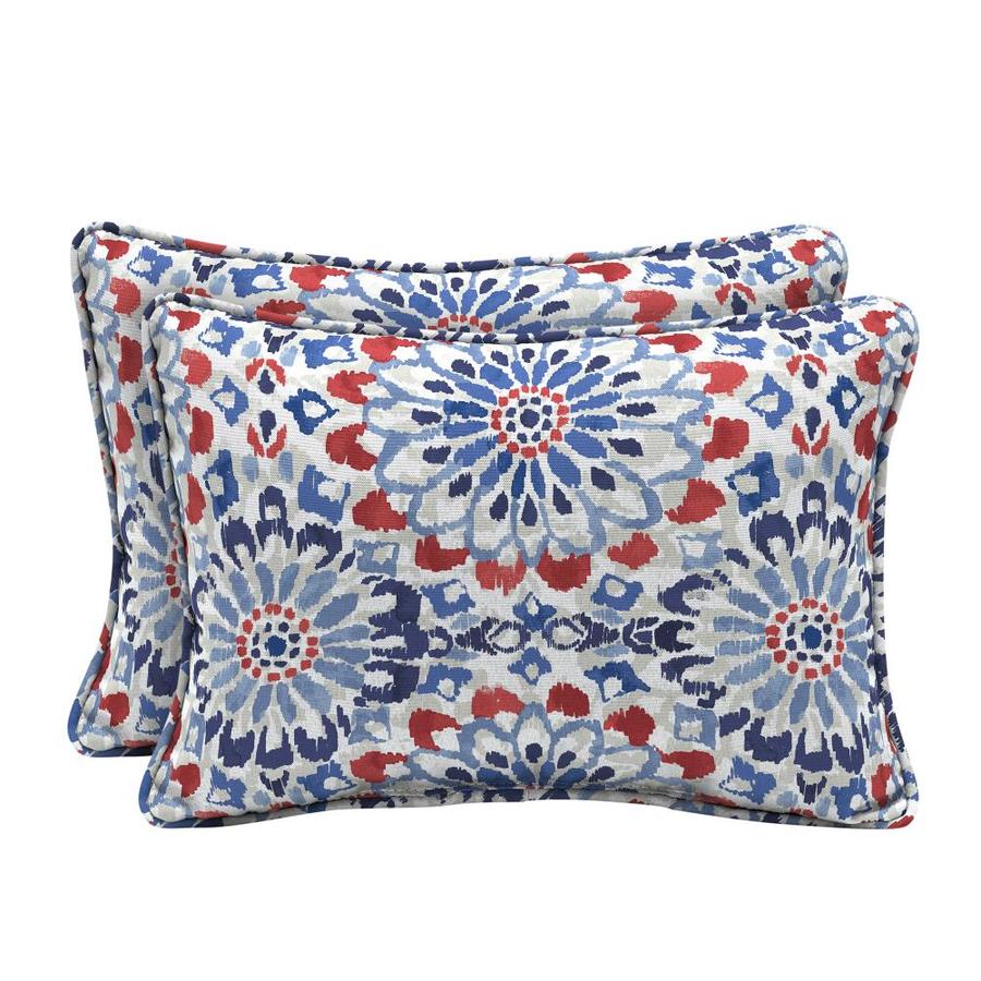 blue and red pillows