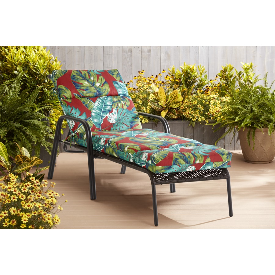 Style Selections Laguna Palm Patio Chaise Lounge Chair Cushion In The Patio Furniture Cushions Department At Lowes Com