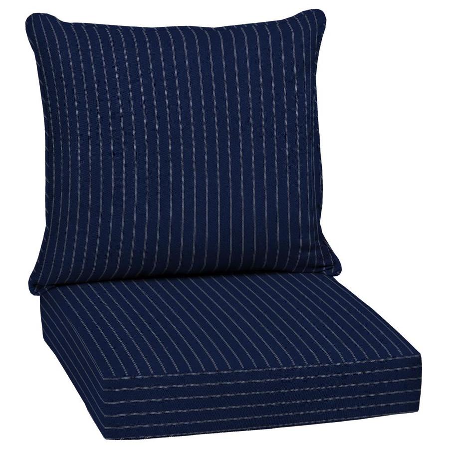 Arden Selections 2 Piece Sailor Blue Ticking Stripe Deep Seat Patio Chair Cushion In The Patio Furniture Cushions Department At Lowes Com