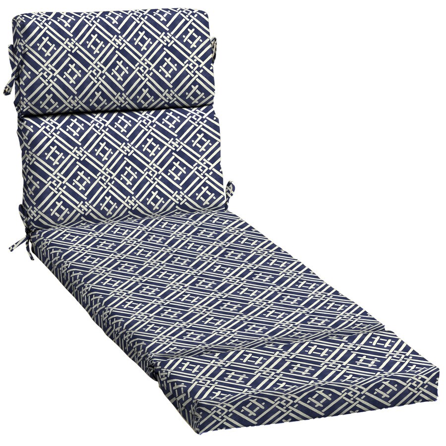 Style Selections Tilda Trellis Patio Chaise Lounge Chair Cushion in the