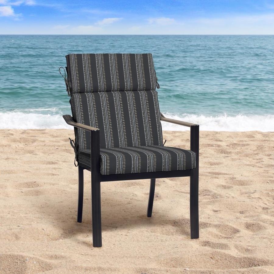 Style Selections Maury Stripe High Back Patio Chair Cushion in the