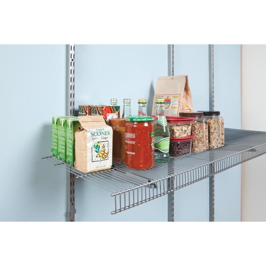 Rubbermaid TightMesh 8ft x 16in Satin Nickel Universal Wire Shelf in