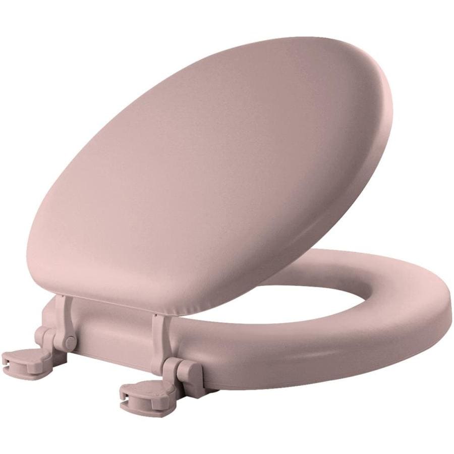Shop Mayfair Lift-Off Pink Cushioned Vinyl Round Toilet Seat at Lowes.com