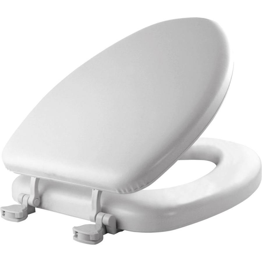 Shop Mayfair LiftOff White Cushioned Vinyl Elongated Toilet Seat at