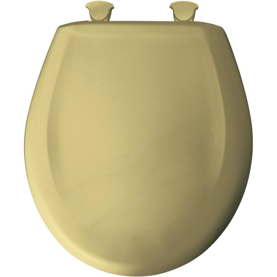 Bemis Lift-Off Harvest Gold Round Slow-Close Toilet Seat in the Toilet