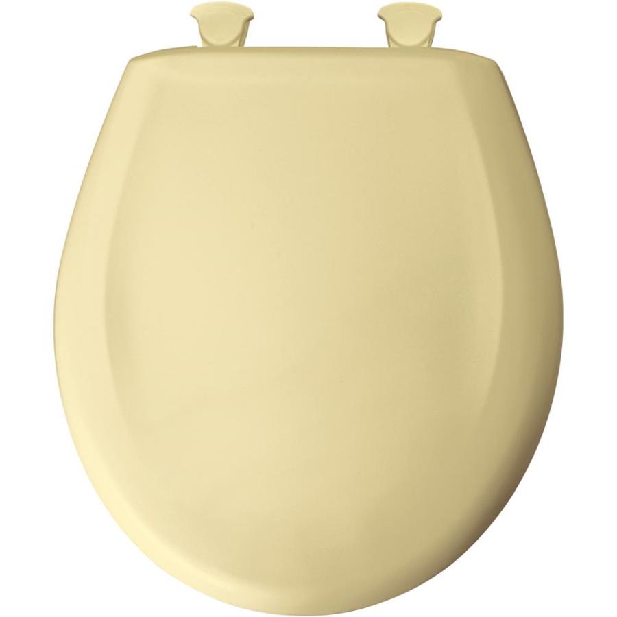 Bemis Lift-Off Creamy Yellow Round Slow-Close Toilet Seat in the Toilet