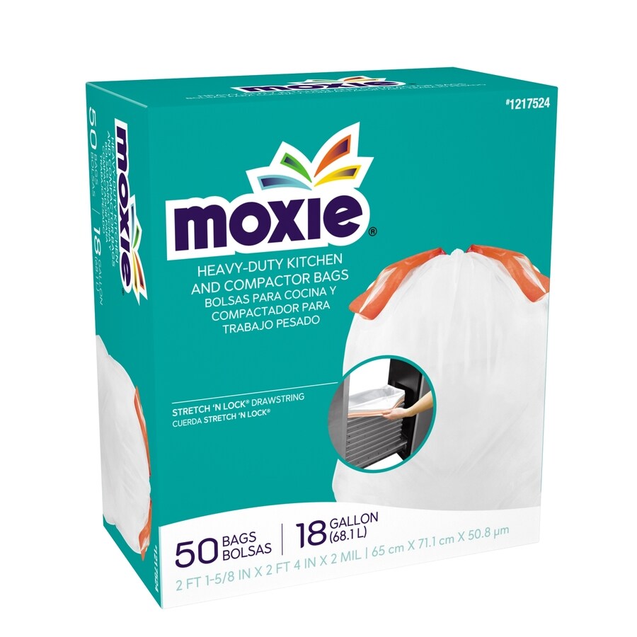 MOXIE 50Pack 18Gallon White Plastic Kitchen Trash Bag in the Trash