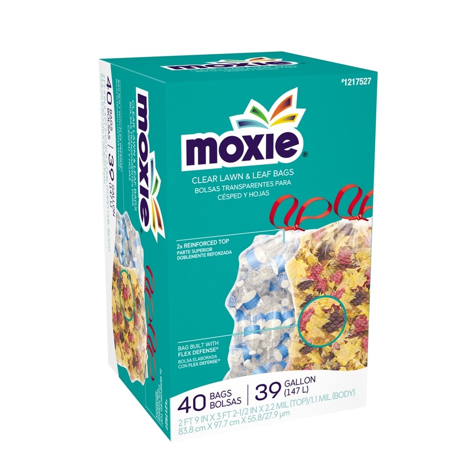 Moxie 40 Pack 39 Gallon Clear Outdoor Plastic Lawn And Leaf Trash Bag In The Trash Bags Department At Lowes Com