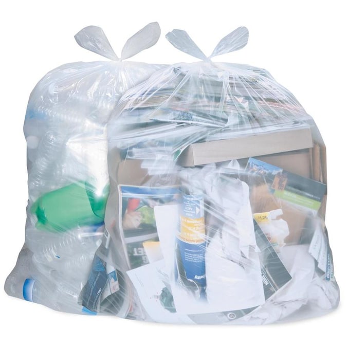 Contractor&#39;s Choice 45-Gallon Clear Outdoor Plastic Recycling Trash Bag in the Trash Bags ...