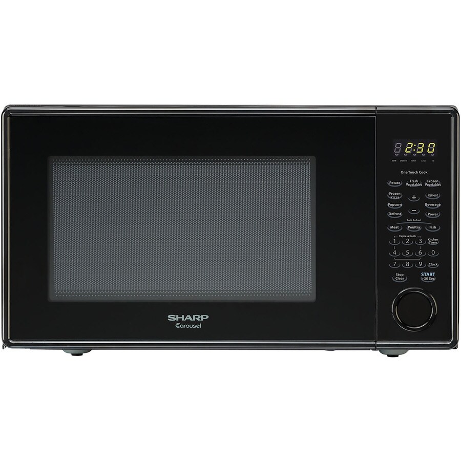 Shop Sharp 1.1-cu Ft 1,000-Watt Countertop Microwave (Smooth Black) At ...