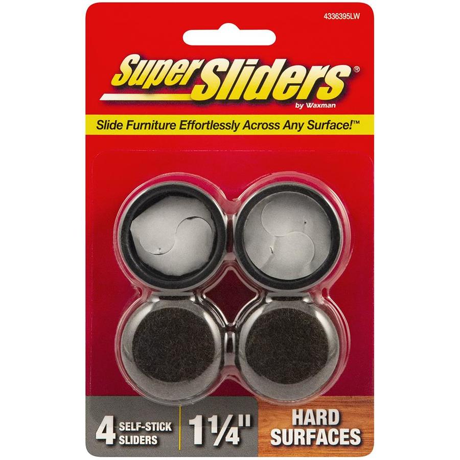 Smart Surface 8130 Hard Surface Reusable Furniture Felt Moving Sliders 3-1/2” Medium Round 16-Pack in Resealable Bag 