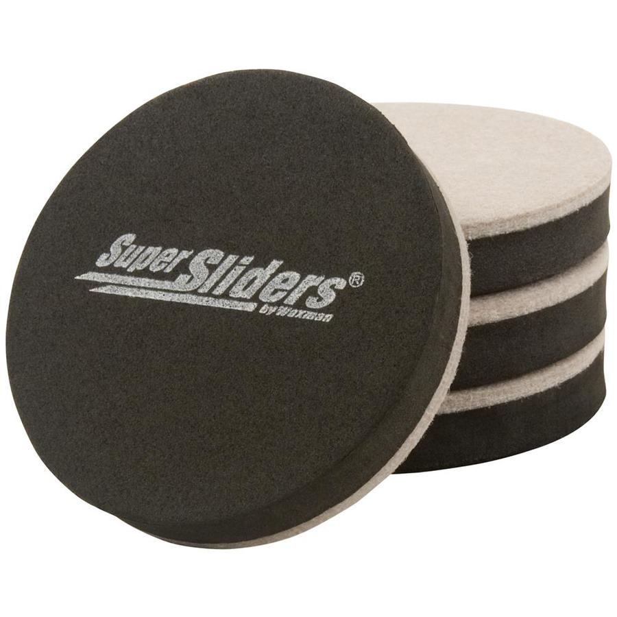 Super Sliders 4-Pack 3-1/2-in Round Non-Adhesive Backed Reusable Felt