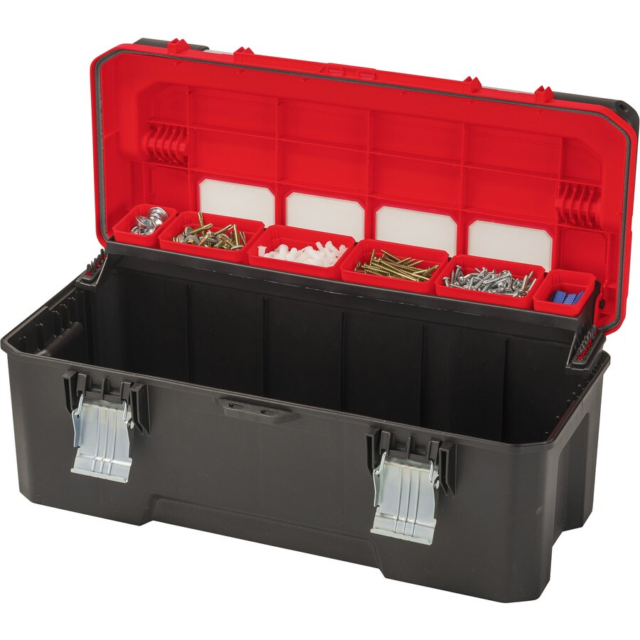 CRAFTSMAN PRO 26-in Red Plastic Lockable Tool Box in the Portable Tool