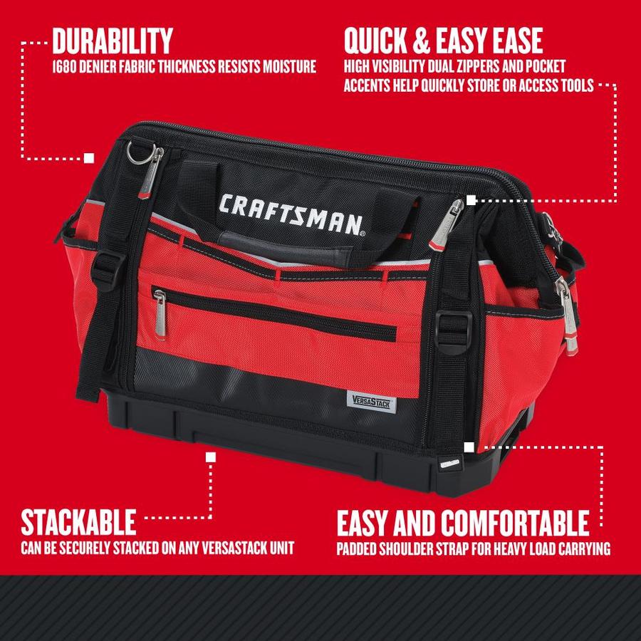 CRAFTSMAN VERSASTACK 17in Zippered Tool Bag in the Tool Bags