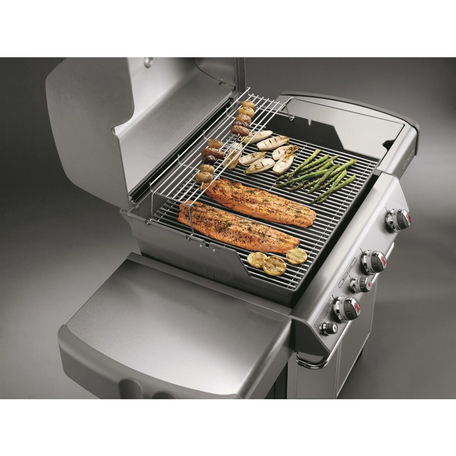 Weber Genesis S 330 Stainless Steel 3 Burner Natural Gas Grill With 1 Side Burner In The Gas 0660