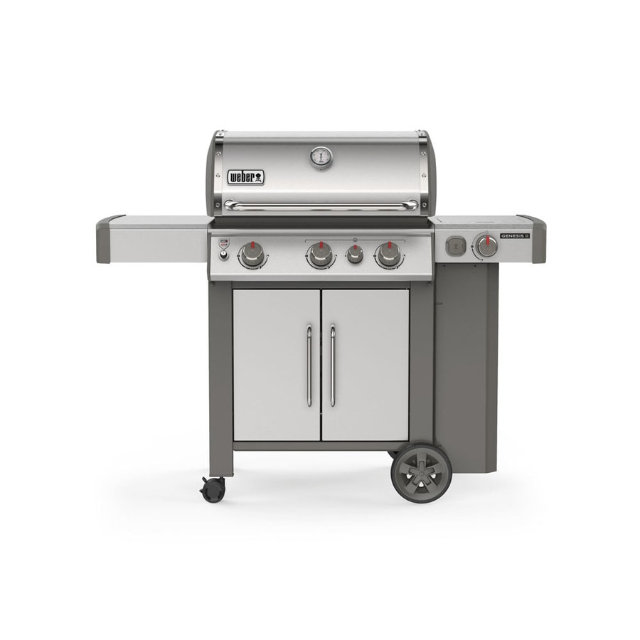 Weber Genesis Ii S 335 Stainless Steel 3 Burner Liquid Propane Gas Grill With 1 Side Burner In The Gas Grills Department At Lowes Com