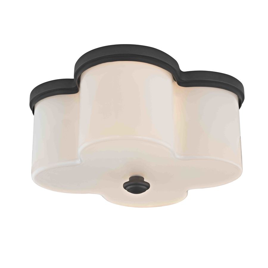 Allen + Roth 14-in Bronze Modern/Contemporary Incandescent Flush Mount ...