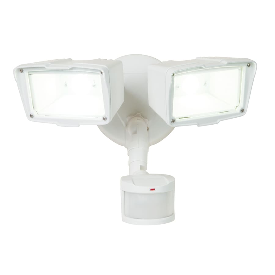 Utilitech Pro 180 Degree White Hardwired Integrated Led Motion Activated Flood Light With Timer In The Motion Sensor Flood Lights Department At Lowes Com