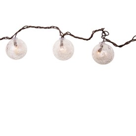 Shop allen + roth 8.5-ft 10-Light White Crackle Glass-Shade Plug-in Globe String Lights at Lowes.com