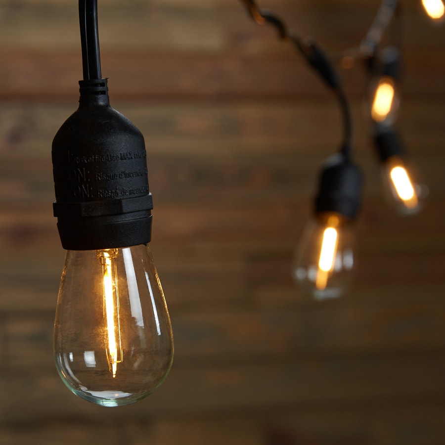 Portfolio 24-ft 12-Light Shade Plug-in Bulbs LED String Lights in the String Lights department 
