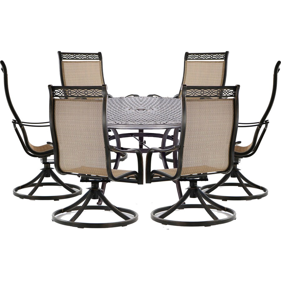 Hanover Manor 7-Piece Bronze Frame Patio Set with Tan in the Patio