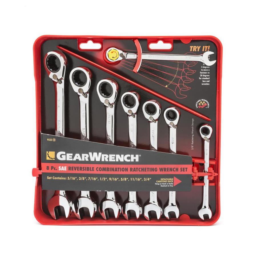 GEARWRENCH 8Pc. Reversible Ratcheting Wrench Set SAE in the Ratchet