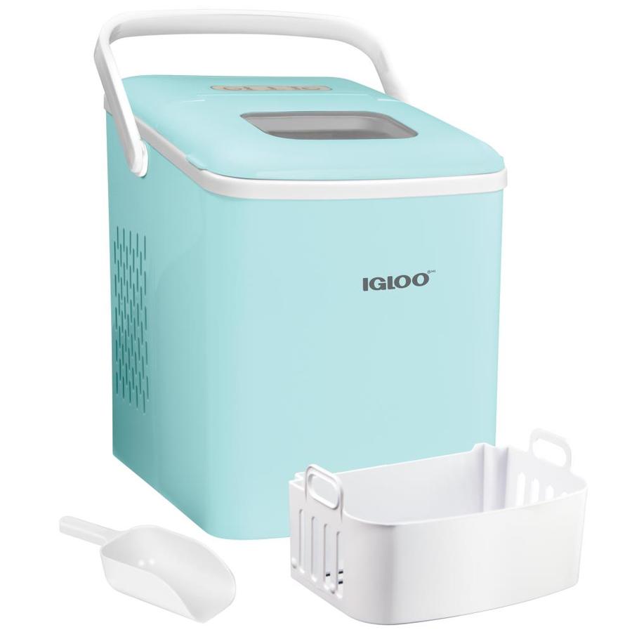 Igloo 26-lb Flip-up Door Portable/Countertop Bullet Ice Maker (Aqua) in