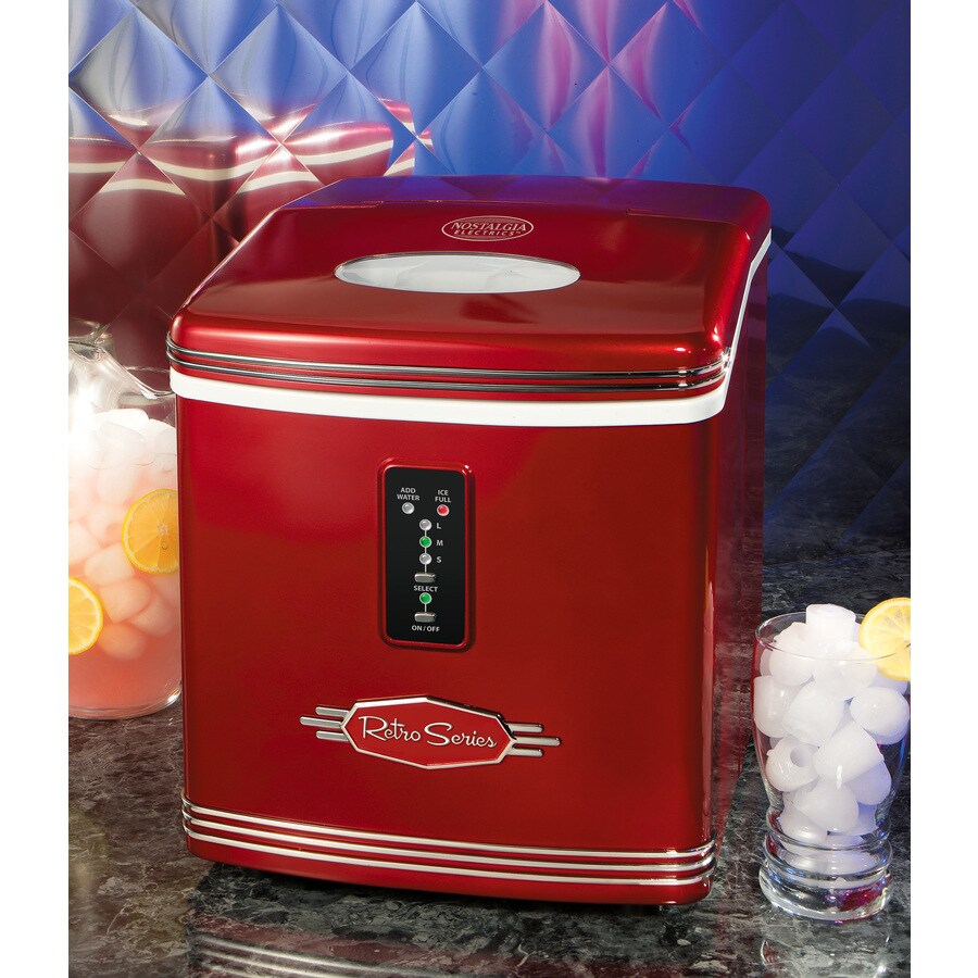 Nostalgia 26-lb Drop-down Portable Ice Maker (Red) At Lowes.com