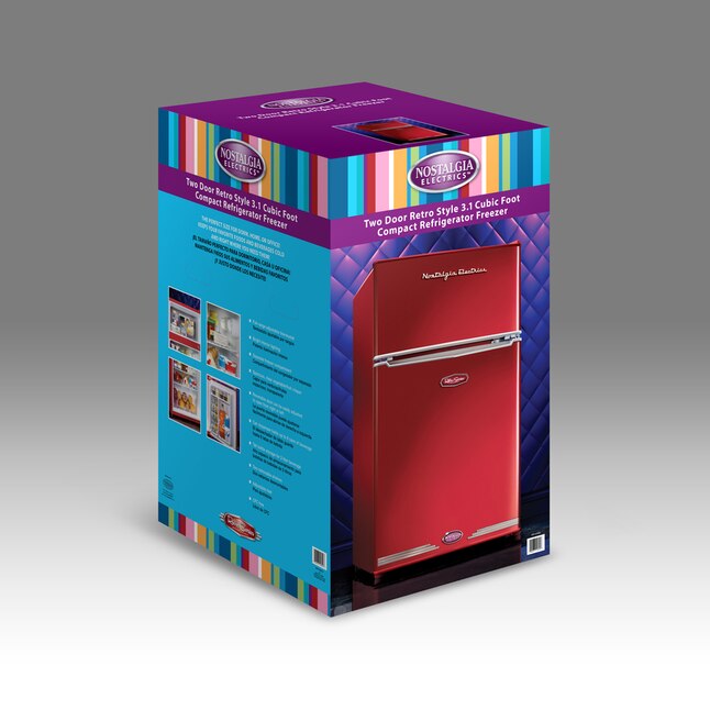 Nostalgia 3.1-cu ft Mini Fridge Freezer Compartment (Red) at Lowes.com