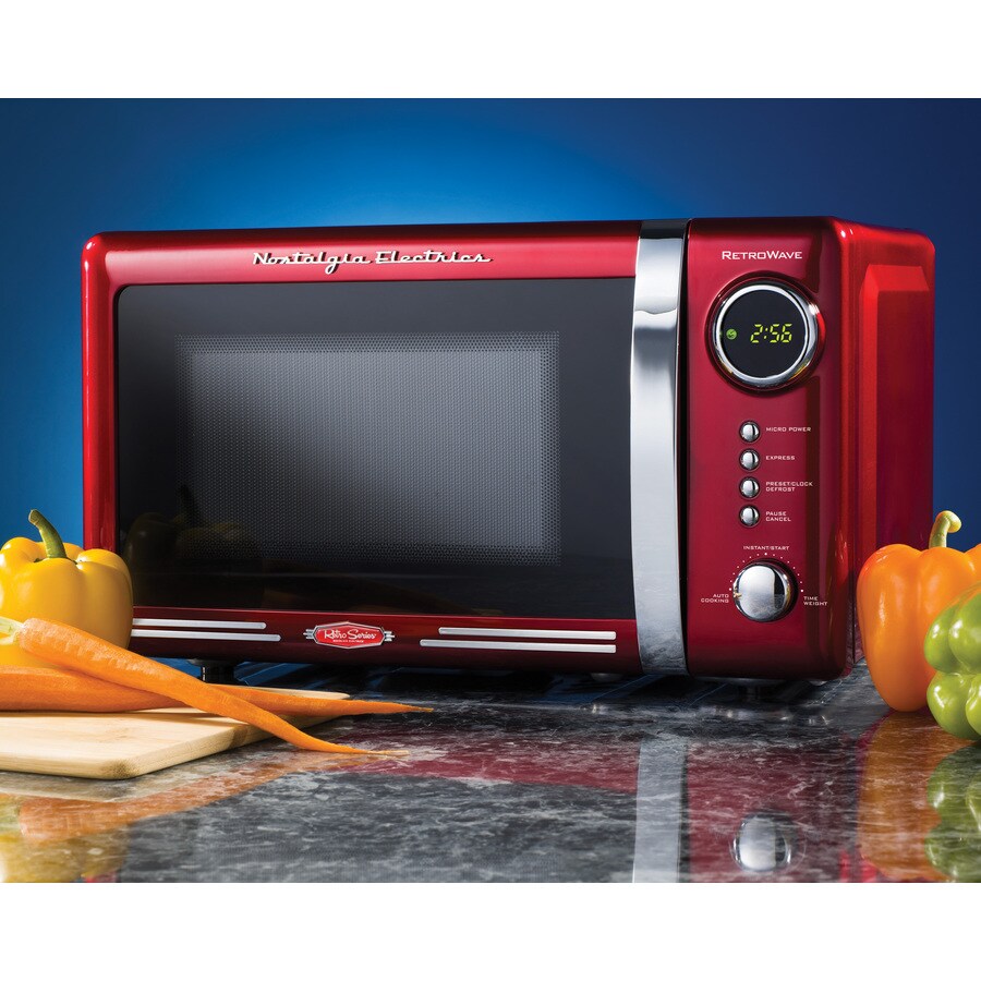Nostalgia 0.7cu ft 700 Countertop Microwave (Red) in the Countertop