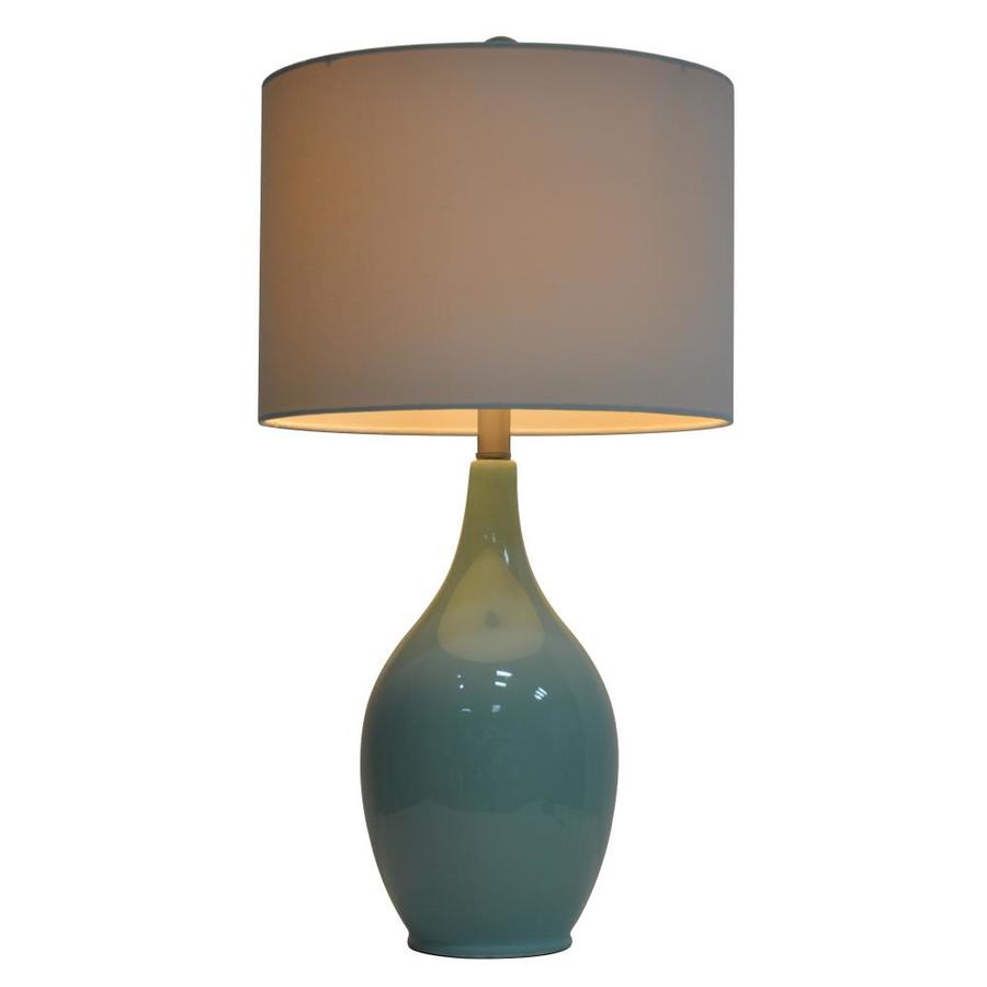 Decor Therapy Spa Blue 27in Spa Blue 3Way Table Lamp with Linen Shade