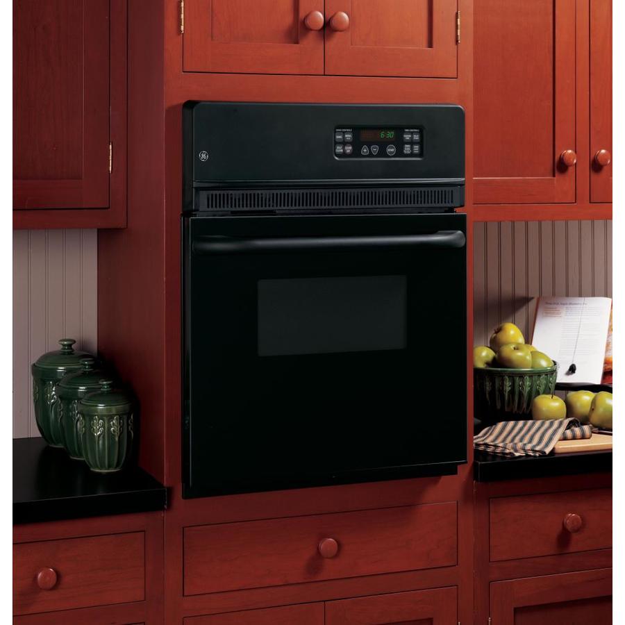 GE 24in SelfCleaning Single Electric Wall Oven (Black) in the Single