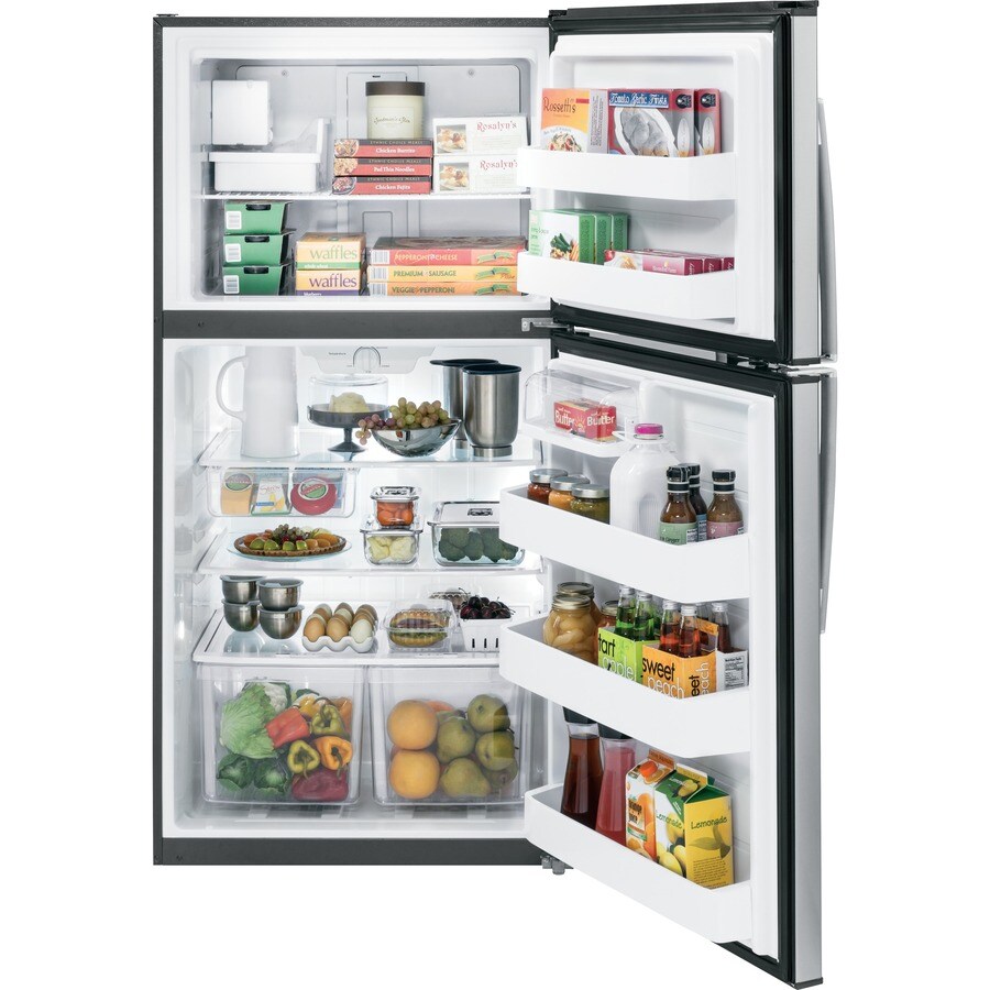 GE 21.2cu ft TopFreezer Refrigerator with Ice Maker (Stainless Steel