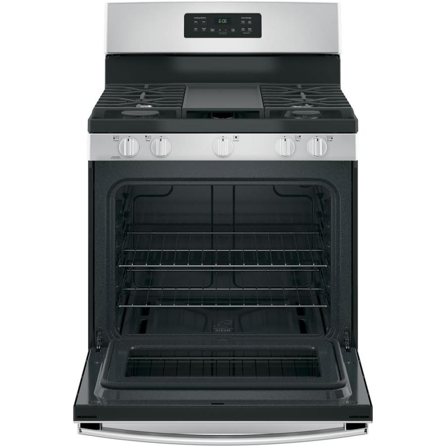 GE 30in 5 Burners 5cu ft Freestanding Gas Range (Stainless Steel) in